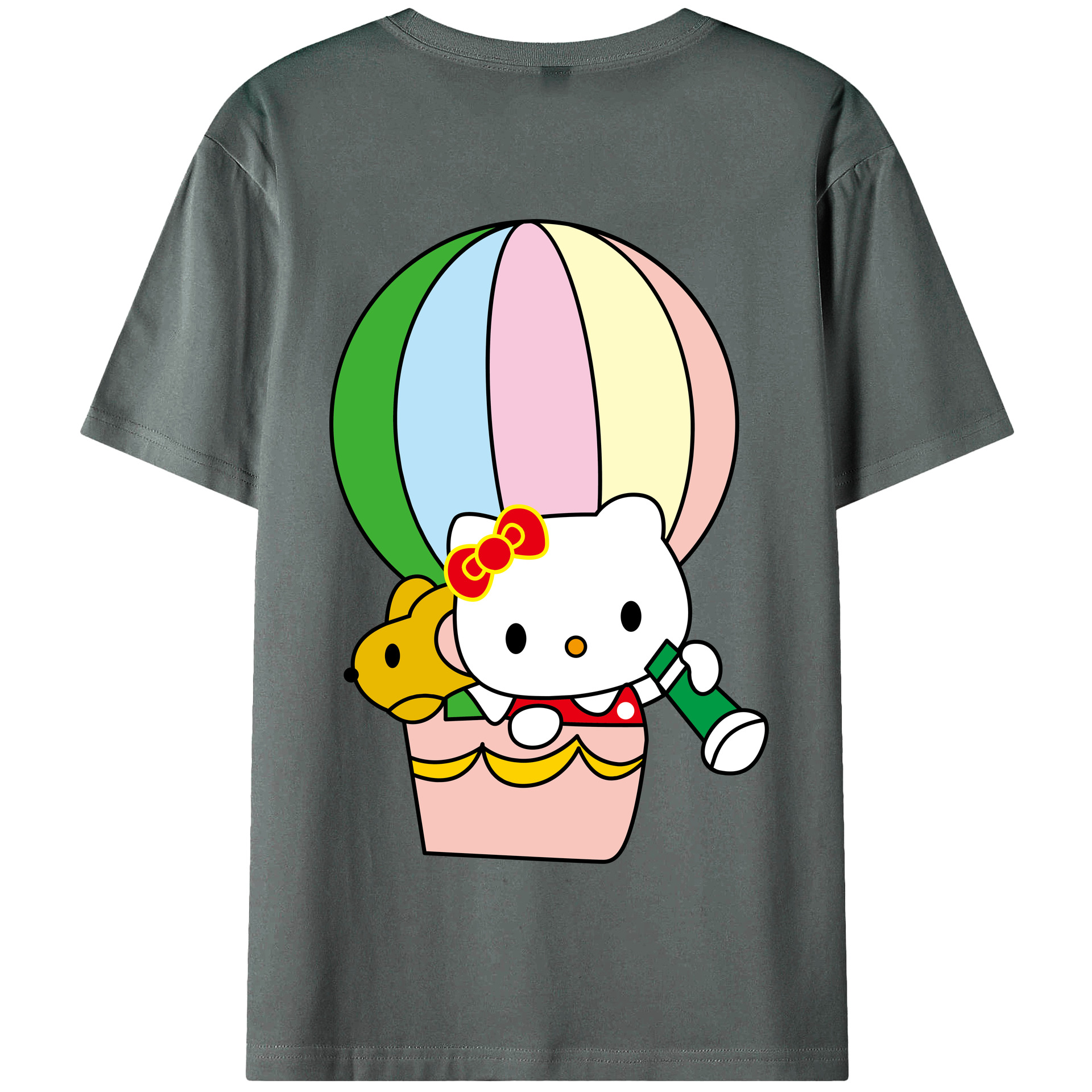 （画像用） Hello Kitty ハローキティ 綿100％半袖Tシャツ（背面プリント）